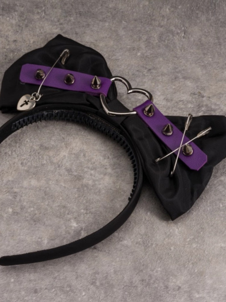 KC Studs And Purple Black With Heart Buckle
