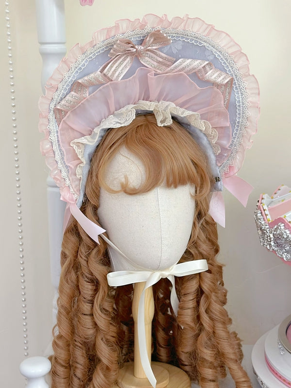 Apricot Bonnet Green Blue Pink /