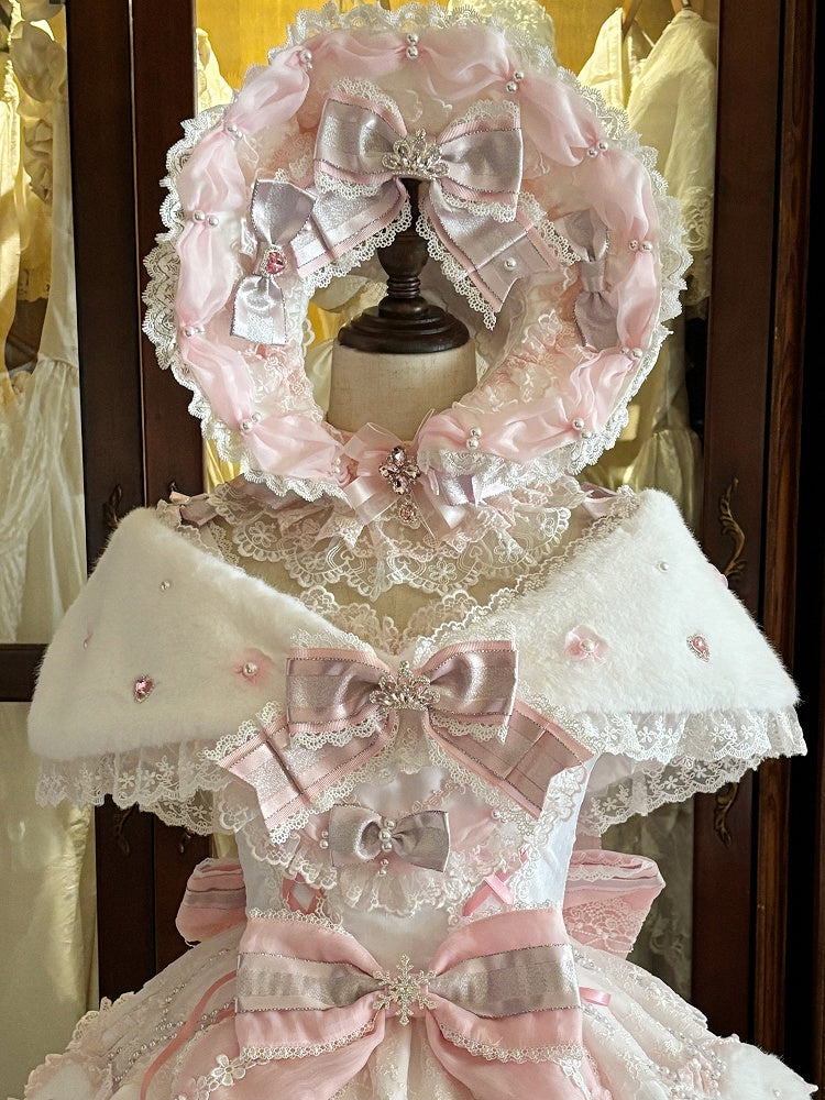 Bow Princess with Accents Bonnet Lolita Pink