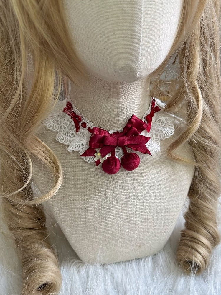 Cherry Lace Choker Red Decoration Sweet Lolita