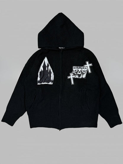 with Sweater Black Hoodie Cross
