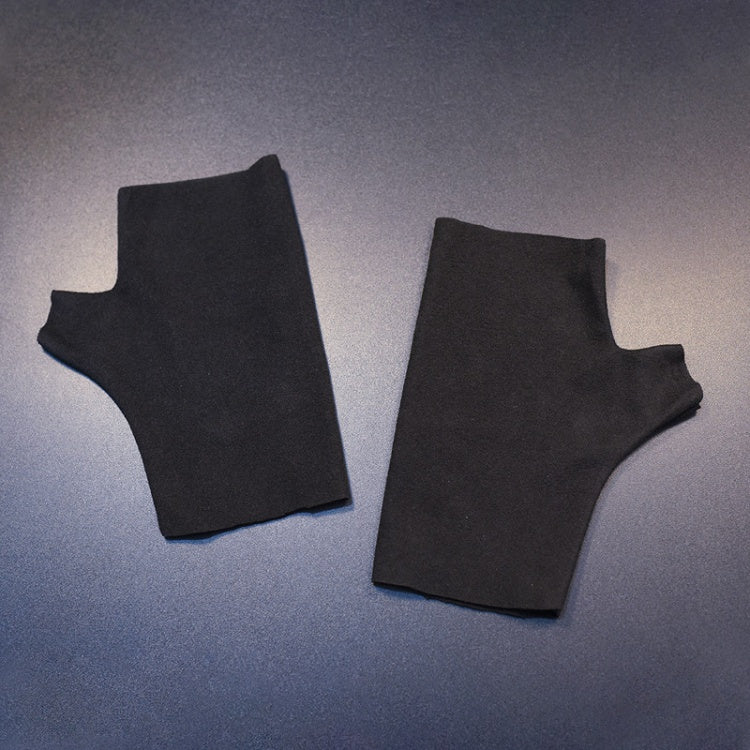 ブラックサイバーパンクゴシックフィンガーレスグローブ