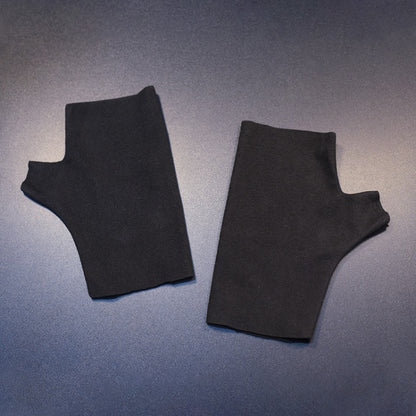 ブラックサイバーパンクゴシックフィンガーレスグローブ