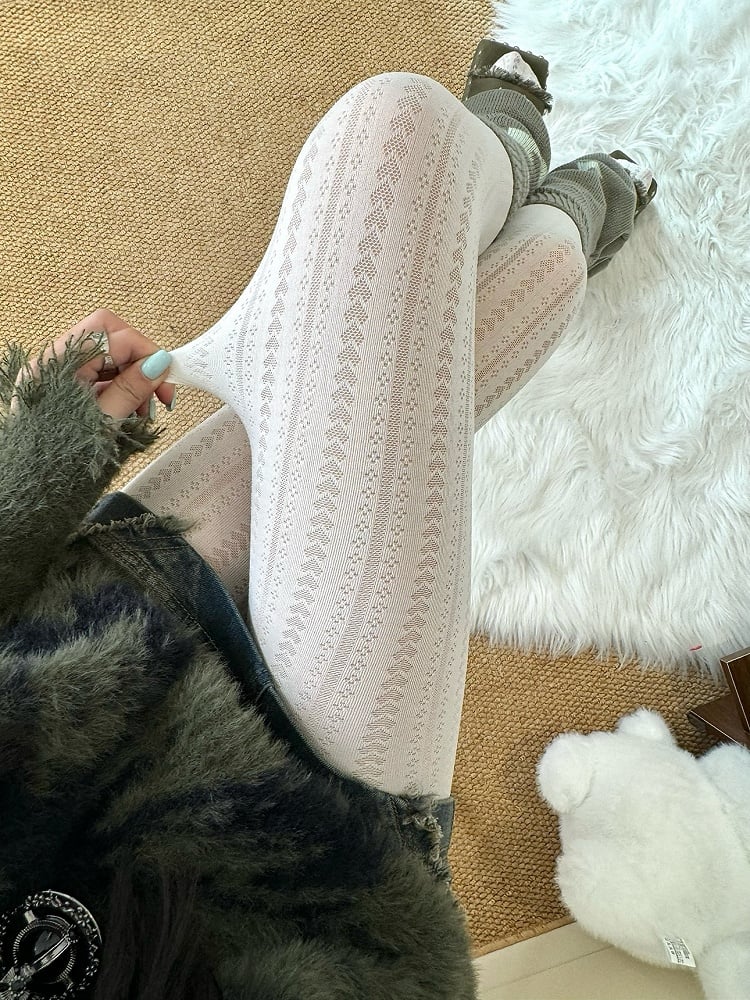 Colors Pattern Heart 5 Vertical Tights Stripe