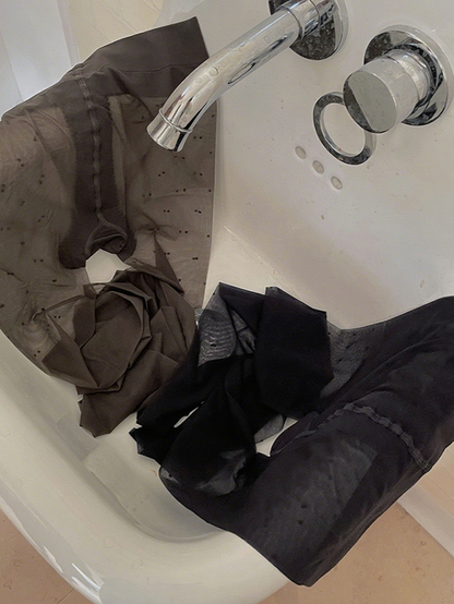 Tea/White Polka-Dot Tights Pattern Black/Black