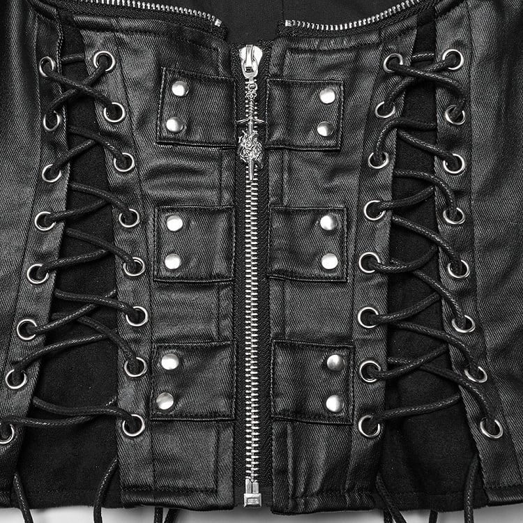 Vest Steampunk High Collar Black