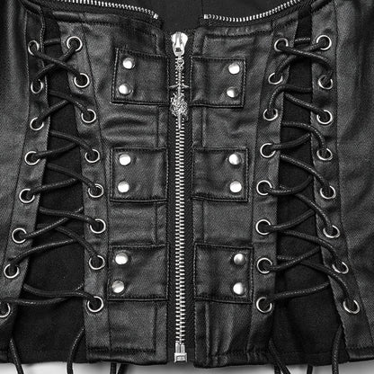 Vest Steampunk High Collar Black