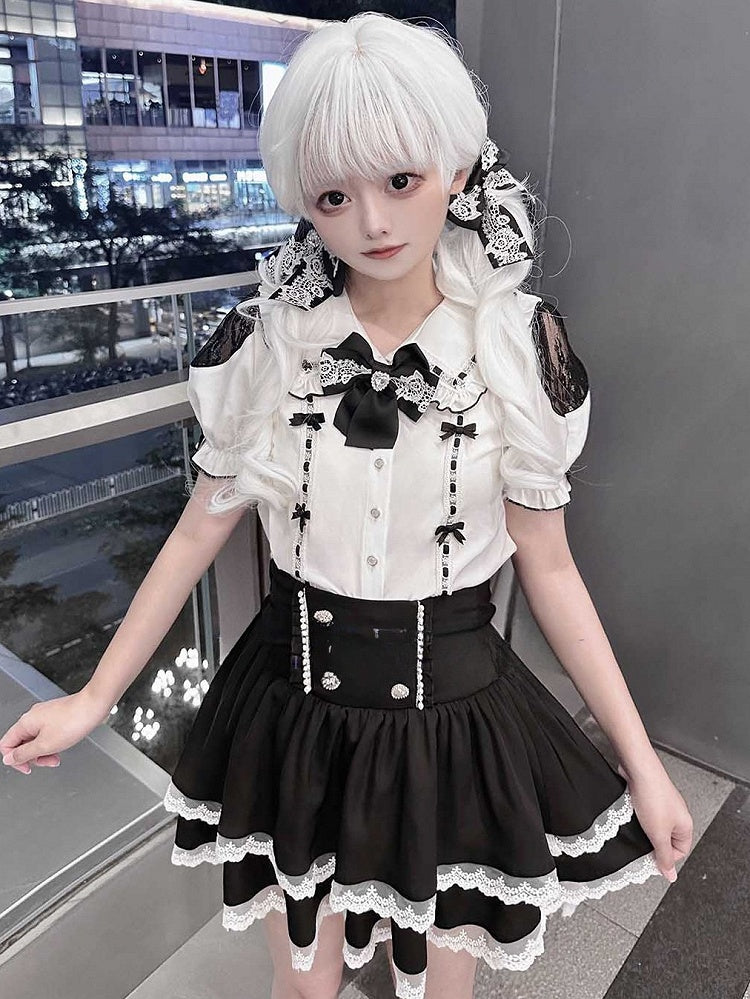 前髪70cm ホワイト 長さ ウェーブ ウィッグ ゴシック エア付き