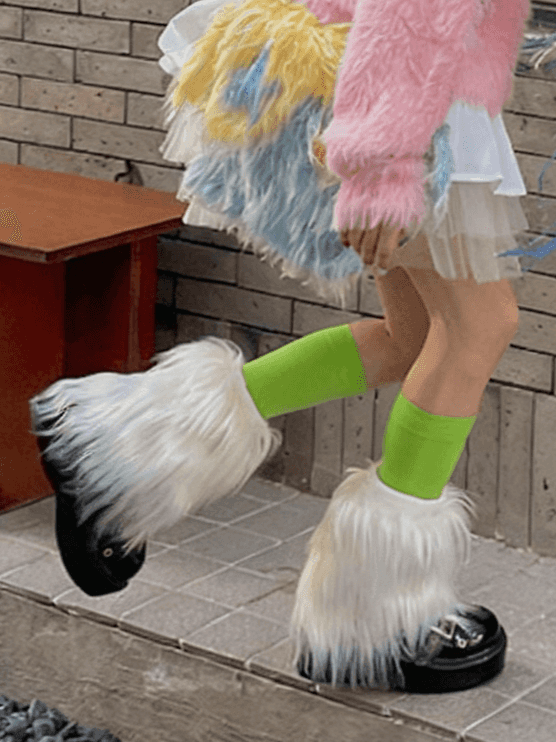 Warmers White Y2K 20CM/30CM/40CM Leg Shaggy
