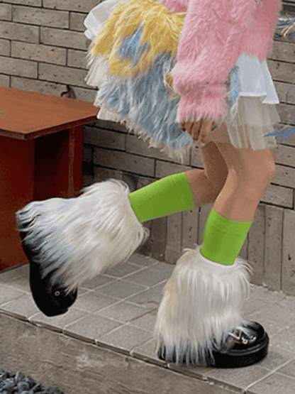 Warmers White Y2K 20CM/30CM/40CM Leg Shaggy