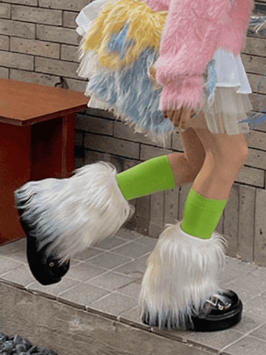 Warmers White Y2K 20CM/30CM/40CM Leg Shaggy