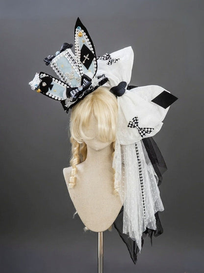 Alice in Wonderland Off-Shoulder Lolita Dress with Playing Card Appliques - Hinana Queena