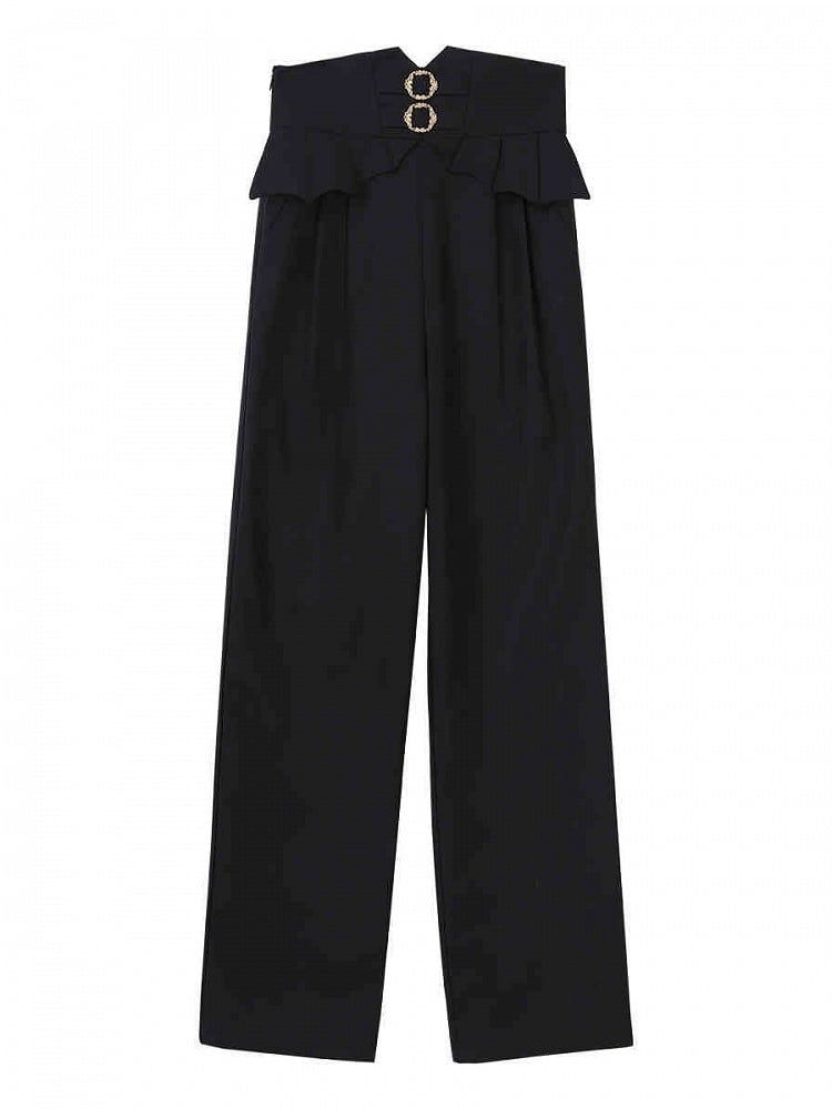 Schwarze Ouji Lolita Korsettgürtel High Waist Prince Style Hose