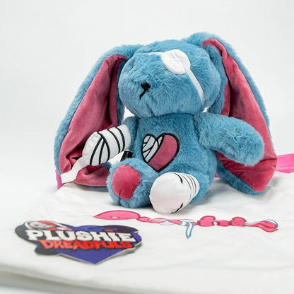 Injured Canvas Bunny with Blue Peacock Guro Plush Kawaii Bag A