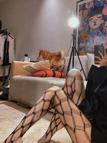 Black Design Glamorous Tights Cut-out