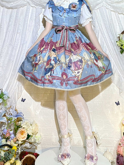 Gothic Lolita Weiß/Schwarze Overknee-Strümpfe