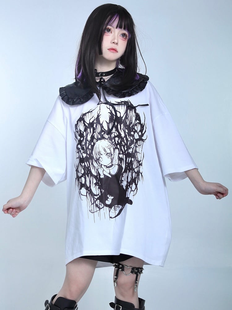 Ruffles Kei Trim Collar Black Detachable Jirai