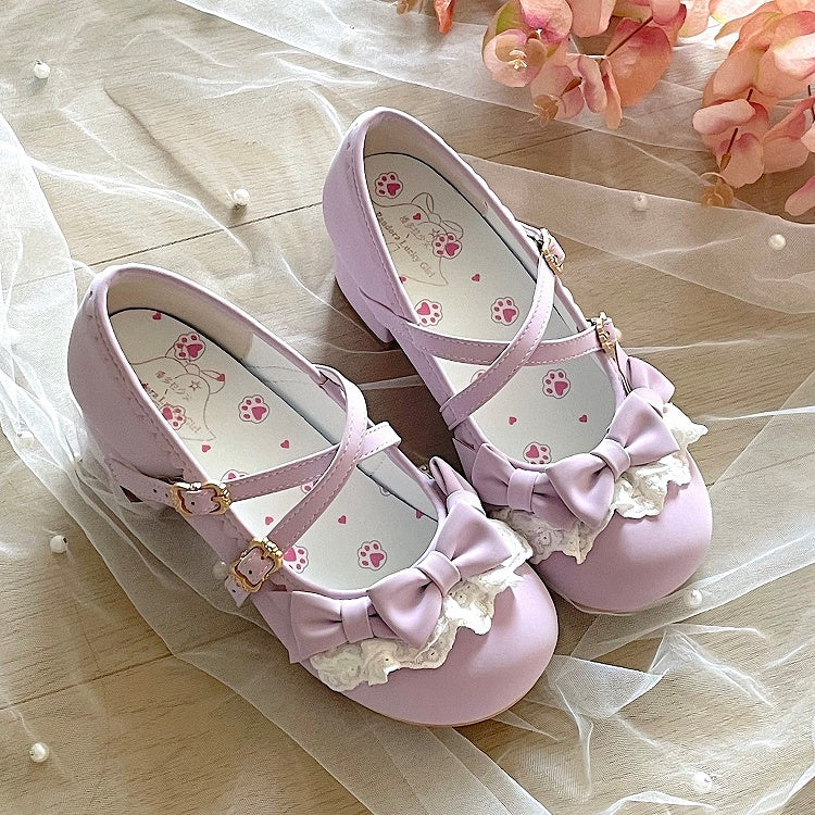 Mary with Janes Accents Violet Bow Lolita Elegant