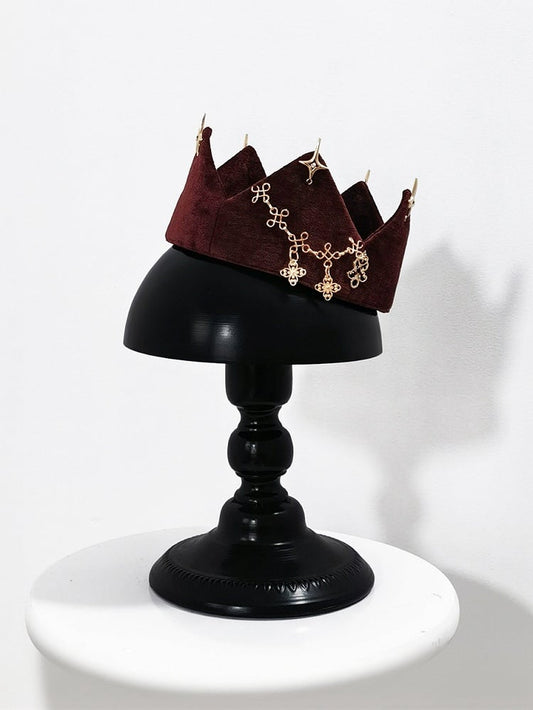 Ouji Prince Lolita Headpiece Wine Crown Red
