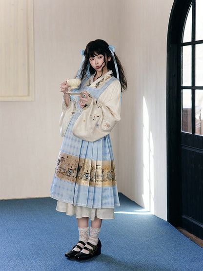 New Chinese Style Hanfu Alice in Wonderland Lolita Dress with Embroidery Details - San Sheng Du