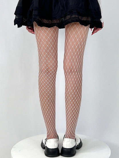 Y2K Black/White Regular Fishnet Tights Version