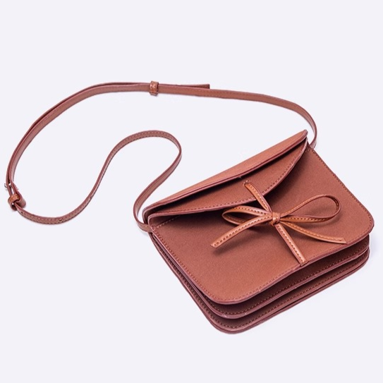 - Warmy Bow Brown Phone Pouch Crossbody Style