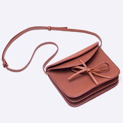 - Warmy Bow Brown Phone Pouch Crossbody Style