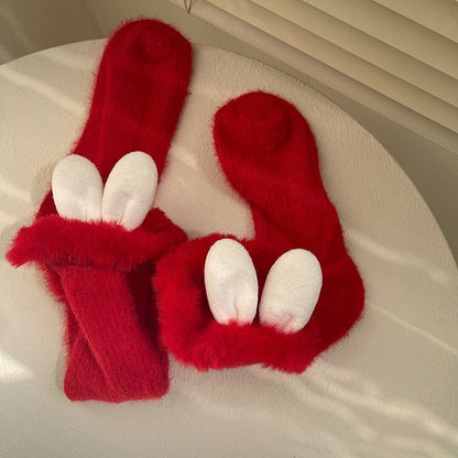 Furry Bunny Ear Lolita Decorations with Calf Socks Colors 6 Trim