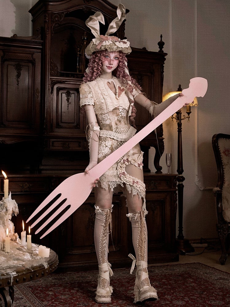 Cutout Love Short Romantic Sleeves Top Corset Goth