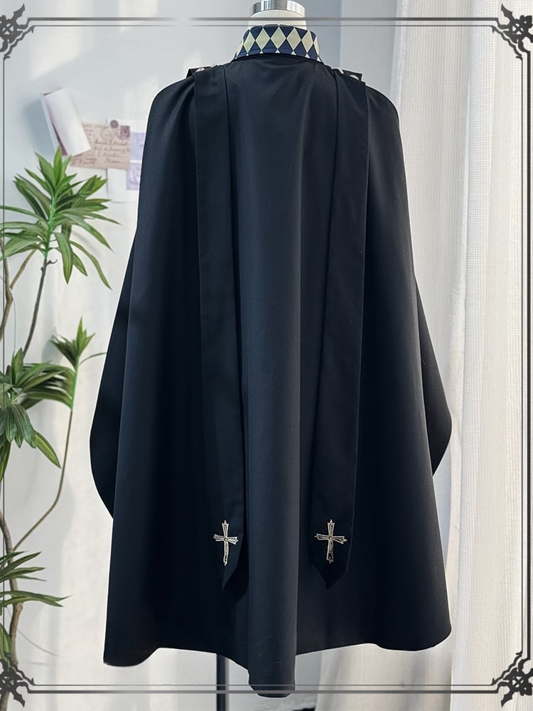 Cape High-Low Lolita Saum Schwarz Ouji Prince