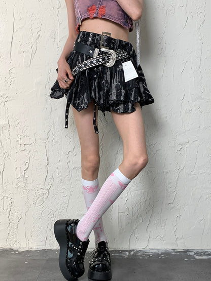 Strümpfe WeißRosa Diamant und Y2K Unterknee Sternmuster