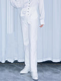 White Ouji Straight-Leg Pants Extended - Yun Ni Wu Bie