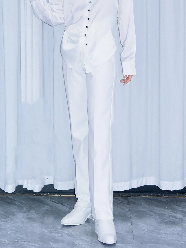 White Ouji Straight-Leg Pants Extended - Yun Ni Wu Bie
