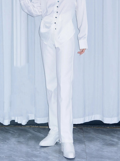 White Ouji Straight-Leg Pants Extended - Yun Ni Wu Bie