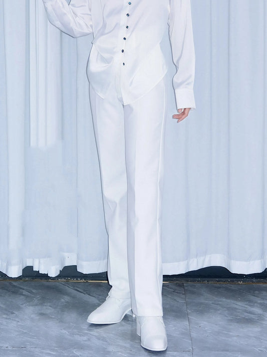 White Ouji Straight-Leg Pants Extended - Yun Ni Wu Bie