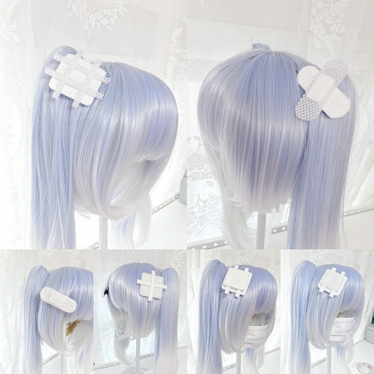 Bandage-Inspired Textured Hair White - Yami Design Kawaii Clip Mesh