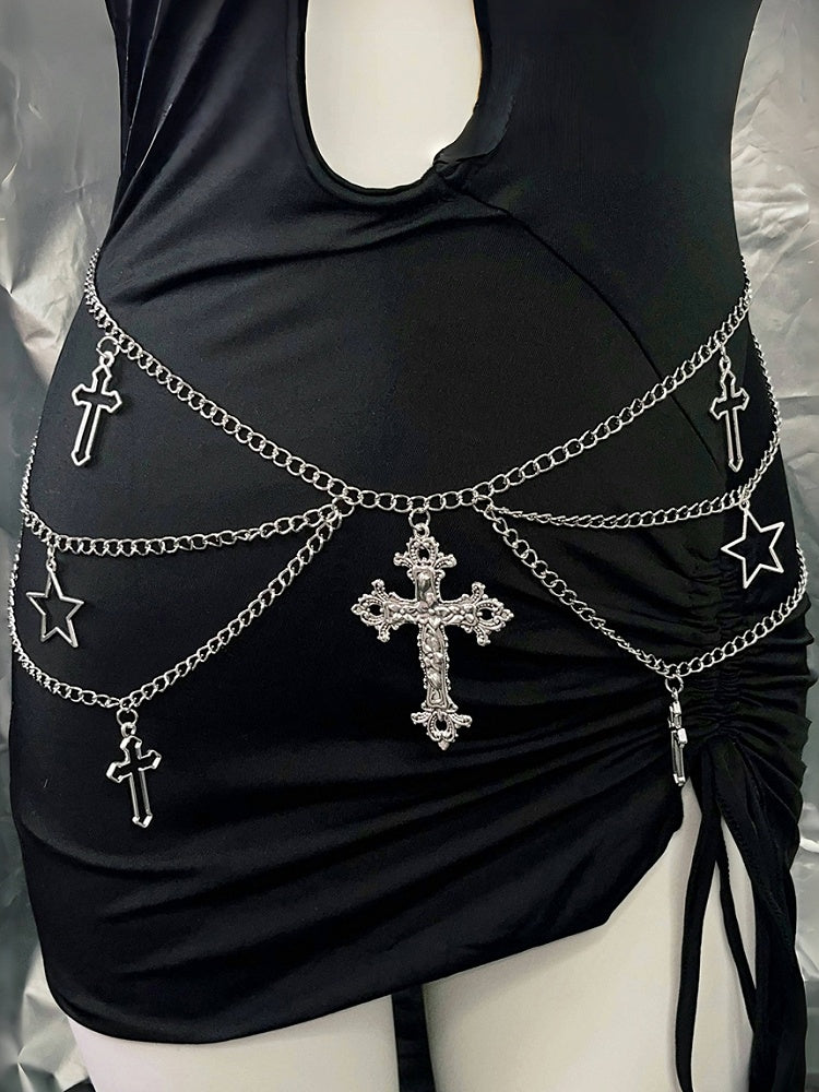 チェーンスターチャームとクロスウエスト Y2K