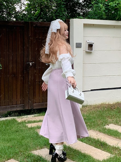 / Bowknot Detachable Shoulder Plus Size Black Waist Dress Cutout with High Pink and