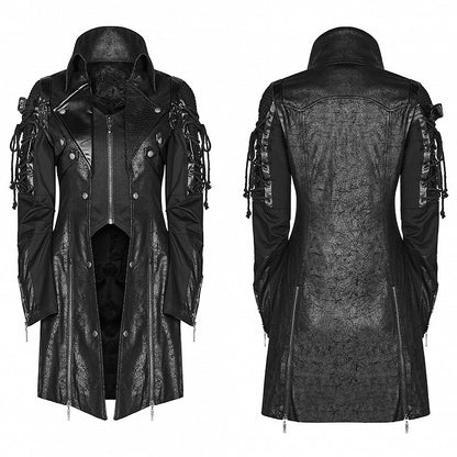 Rubberized Windbreaker Black Faux Punk Leather