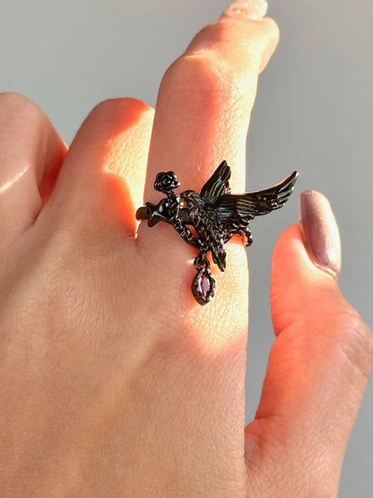7 Raben Optionen Ring Gothic Design