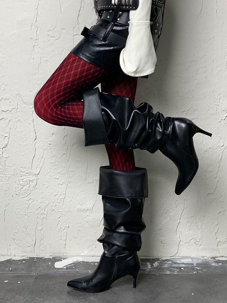 Gothic Black Y2K Diamond Fishnet Openwork Tights