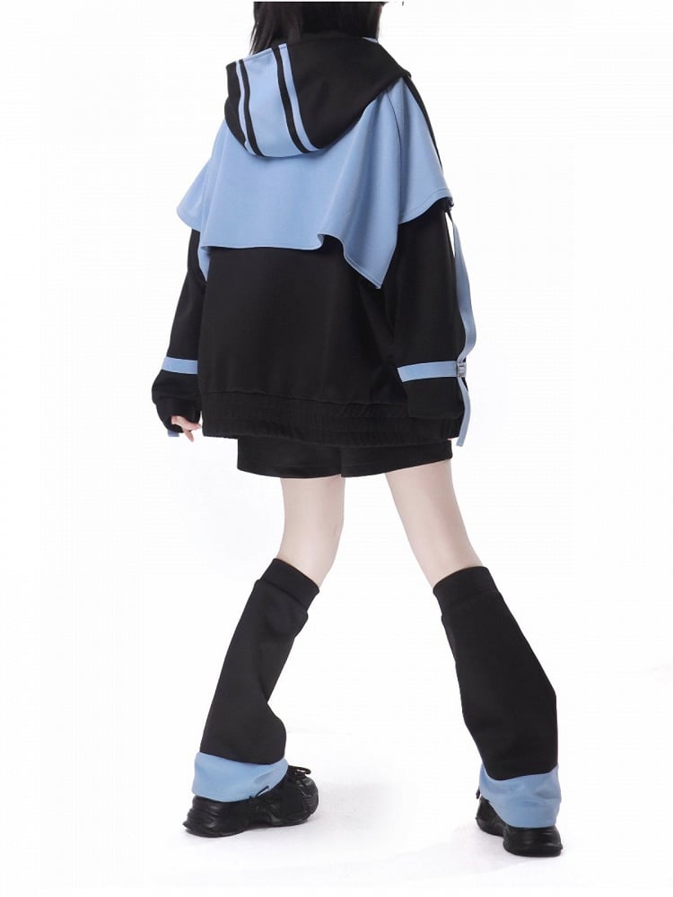 and Star Embroidery Black Warmers Blue Moon Leg
