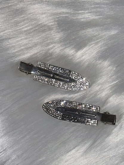 Silver Hairclip with Rhinestone Decorations - IVONA boutique
