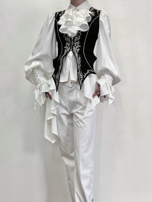 ブラック王子ロリータゴージャスディテールウエストコート