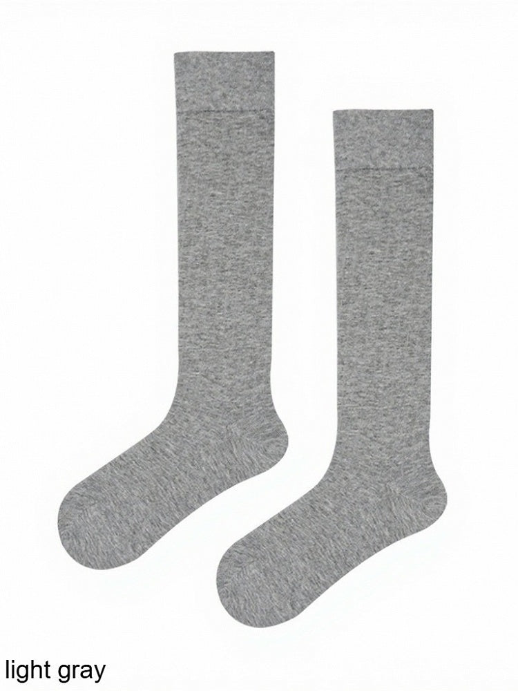 4 Colors Solid Minimalist Ribbed Calf Socks - ModaSwings