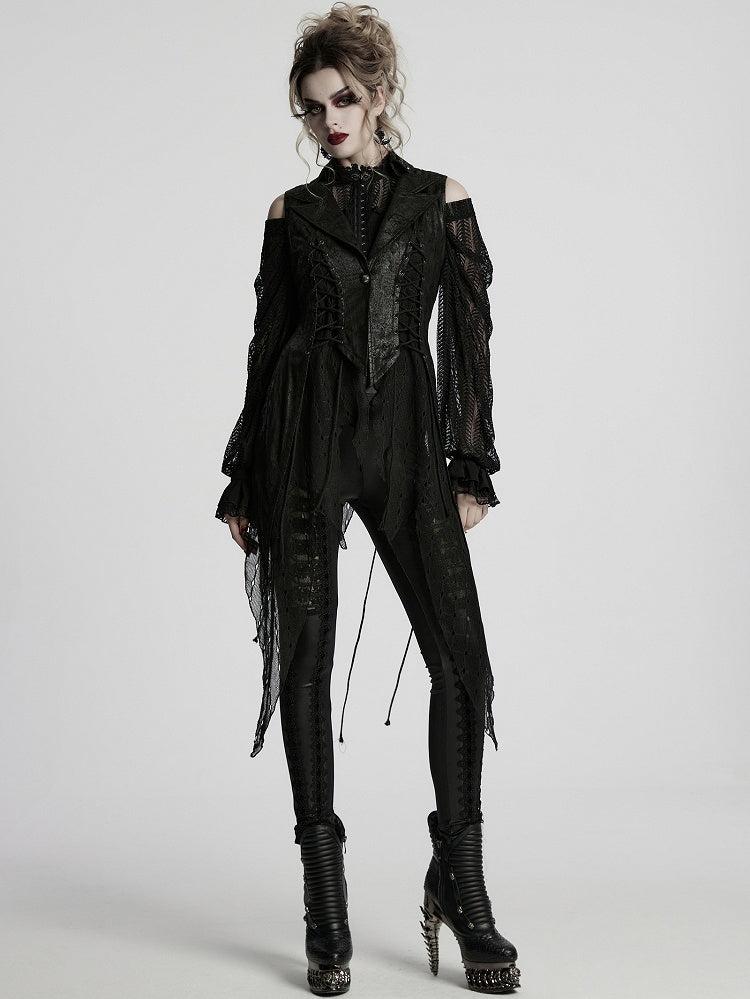 Black Gothic Dark Alien Asymmetric Vest