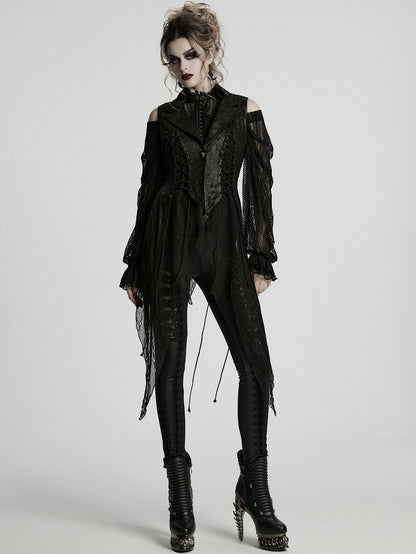 Vest Dark Asymmetric Alien Black Goth