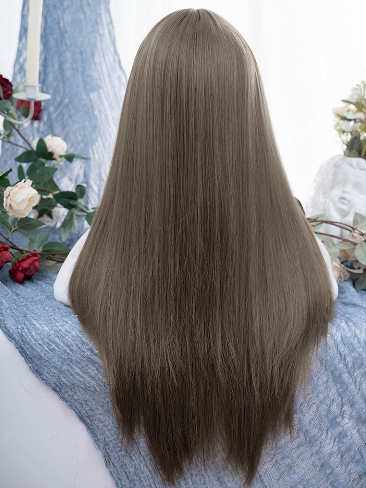 Perücke mit 70 cm langem, braunem Air-Pony