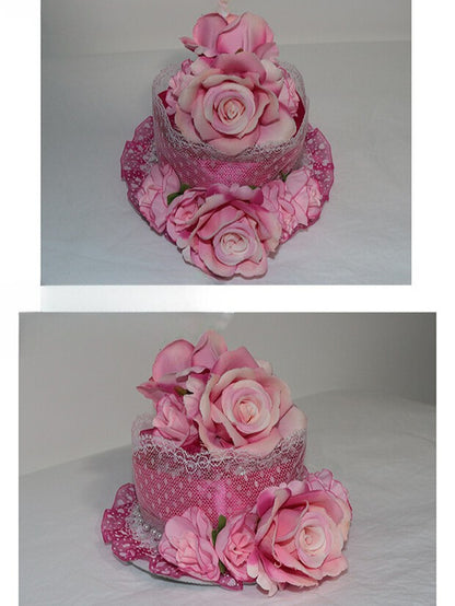Rosette Design Pink Trim Mini Lace Light/Dark Hat