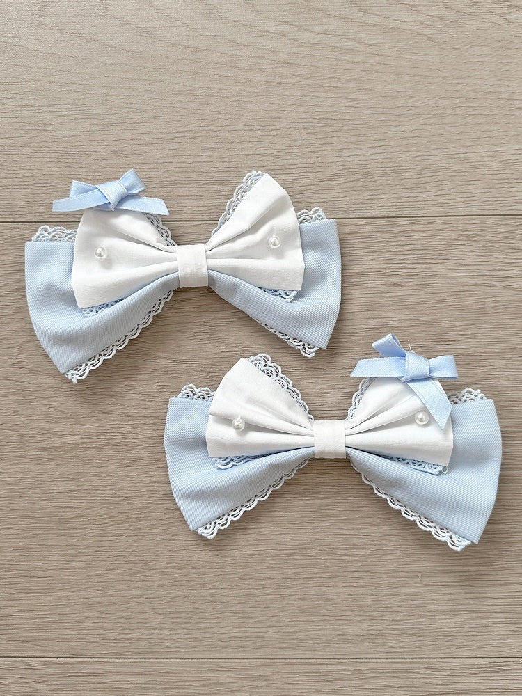 / Hairclip GreenPink YellowPink Bowknot WhiteBlue